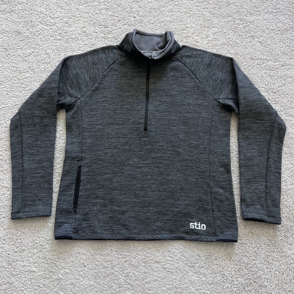 Stio Polartec Fleece 1/4 Zip Pullover Womens Large Gray Long Sleeve Thermal